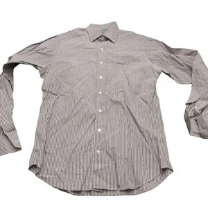 Seize sur Vingt Mens Purple Blue Micro‎ Check Cotton Dress Shirt 16x36 Portugal